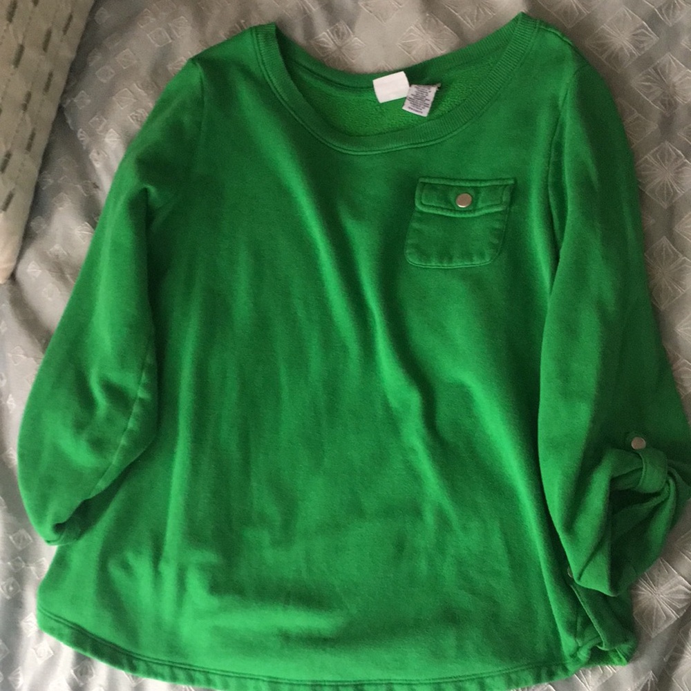 Caribbean Joe // green pullover sweater // size M